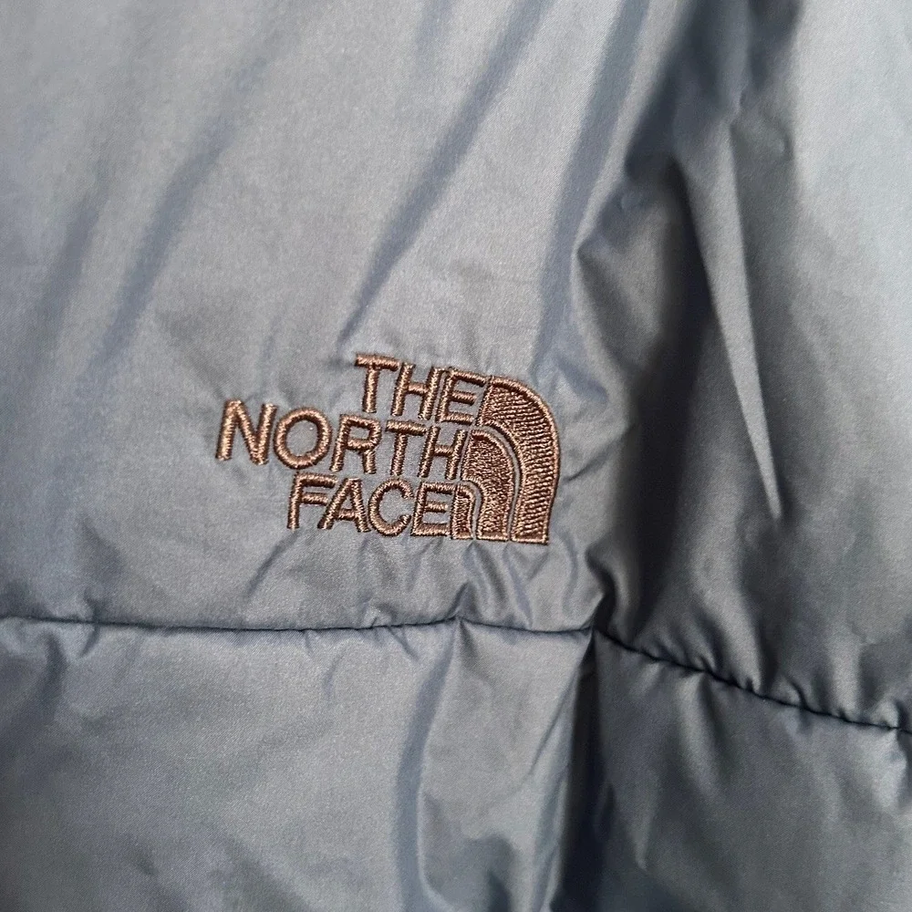 The North Face Bombay Mens Navy Blue Quilted Full Zip Puffer Jacket Mock Neck XL